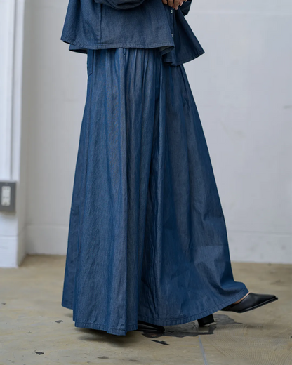ウエストピンタックデニムスカート