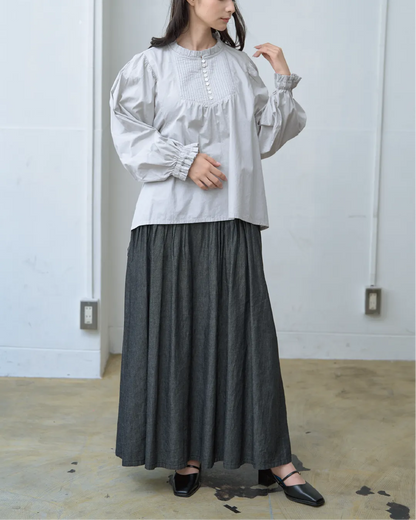 ウエストピンタックデニムスカート